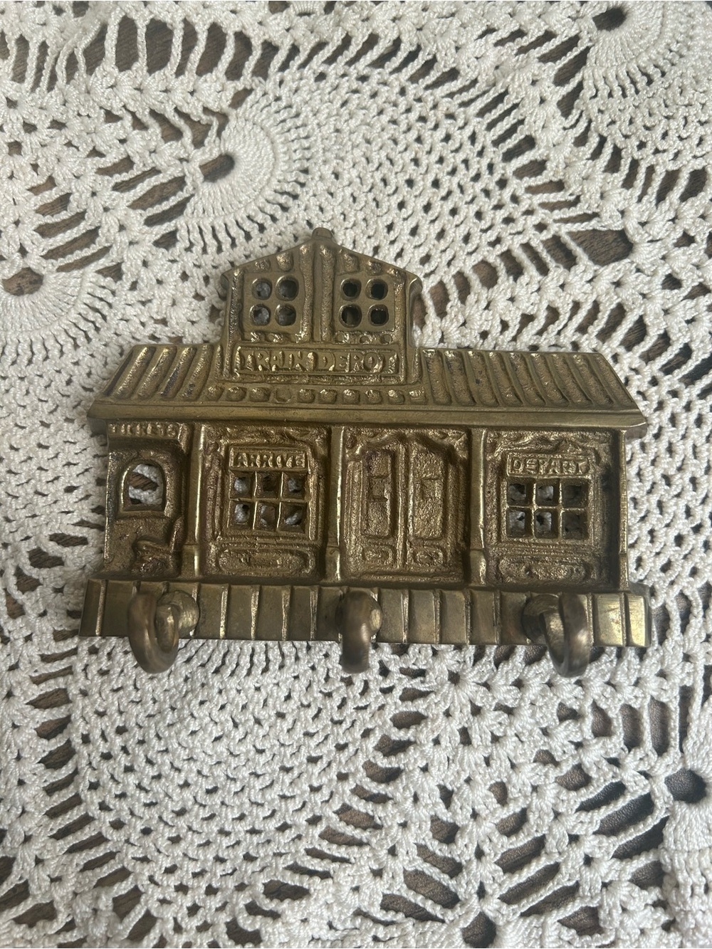 Vintage Brass Train Station Wall Hook - Home Wall Decor